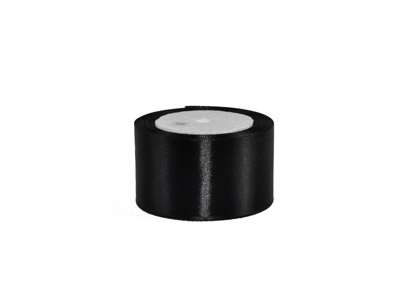 Лента атласная черная 5 cm